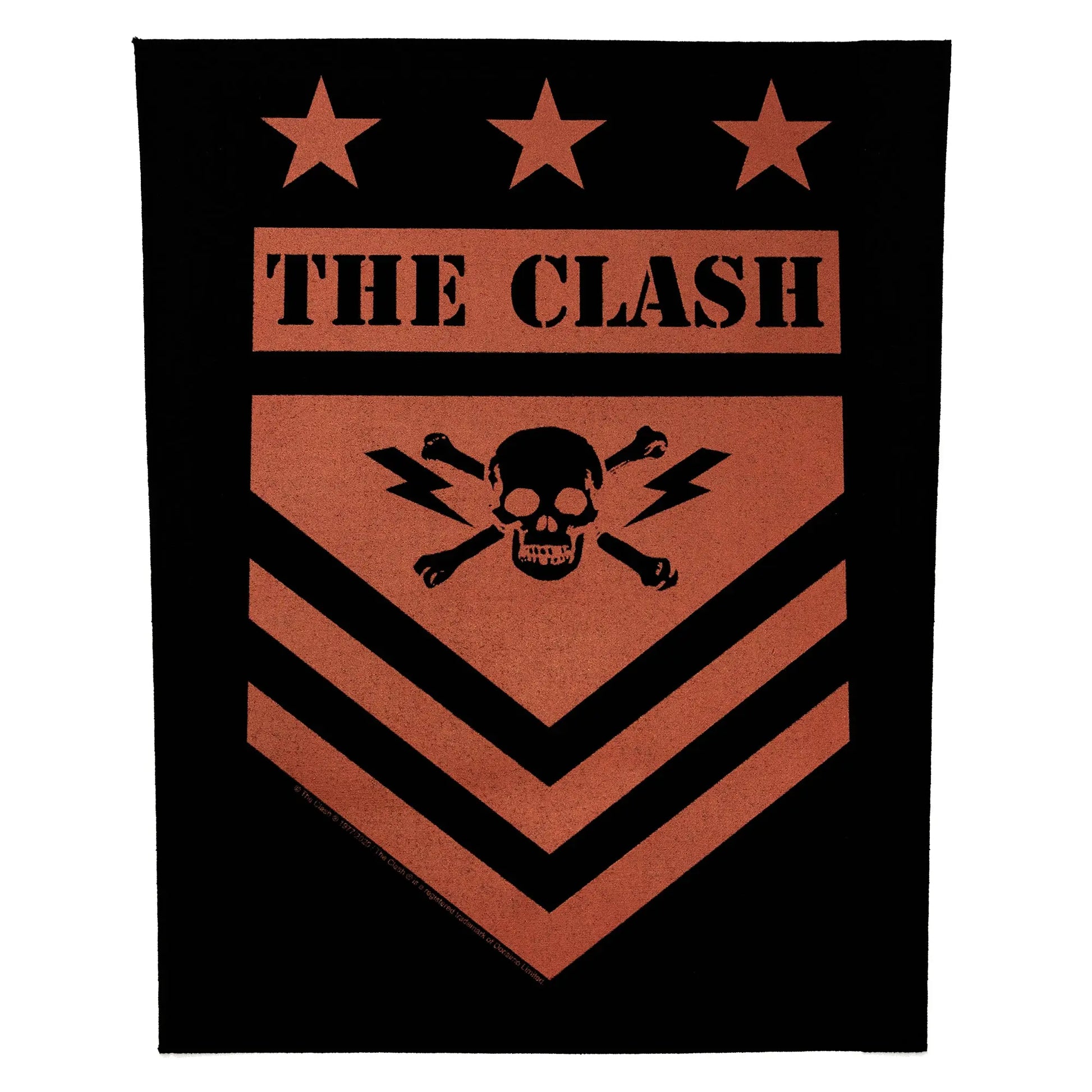 The Clash Military Shield Back Patch England Punk Rock XL DTG Printed Sew On