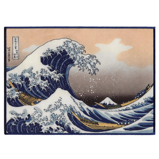 The Great Wave FotoPatch (Blue Border) XL Embroidered Iron On 