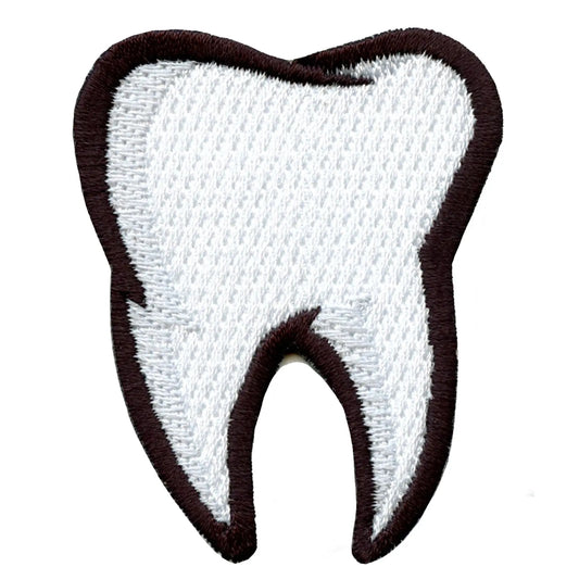 Tooth Emoji Embroidered Iron On Patch 