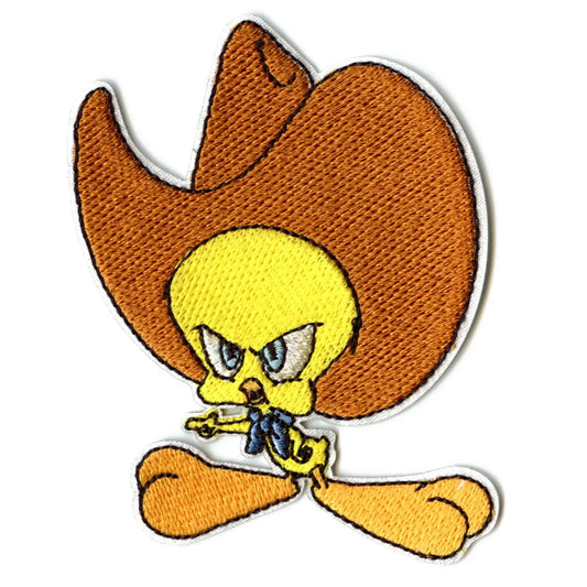 Official Tweety Bird Wearing a Cowboy Hat Embroidered Iron On Patch 