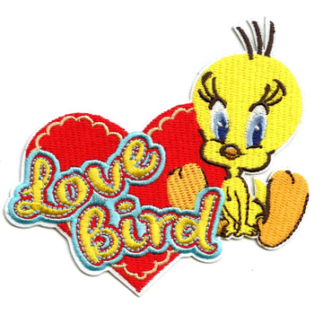 Official Tweety Bird Love Bird Heart Embroidered Iron On Patch 