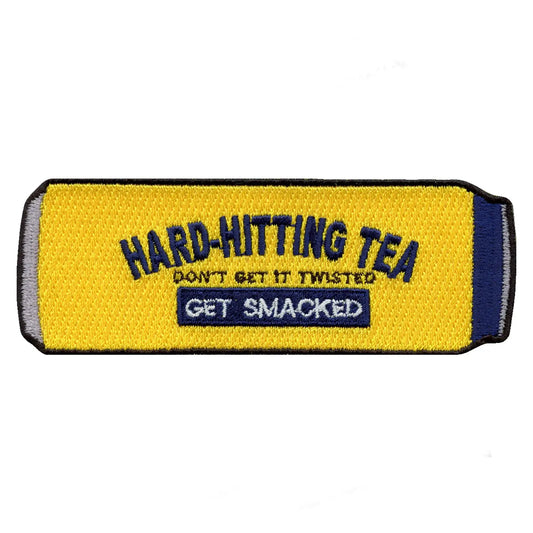 Hard Hitting Tea Can Get Smacked Embroidered Iron On Patch 