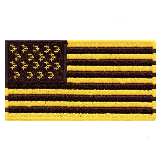 USA Flag Pittsburgh Black & Yellow Football Parody Embroidered Iron On Patch 