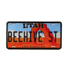 Utah Beehive License Plate Patch Life Elevated Travel Embroidered Iron On 