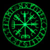 Viking Compass Glow In The Dark Iron On Patch 