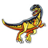 Velociraptor Standing Yellow And Blue Dinosaur Embroidered Iron On Patch 