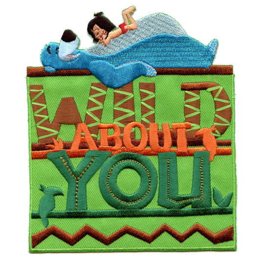 Disney Jungle Book "Wild About You" Embroidered Applique Iron On Patch 