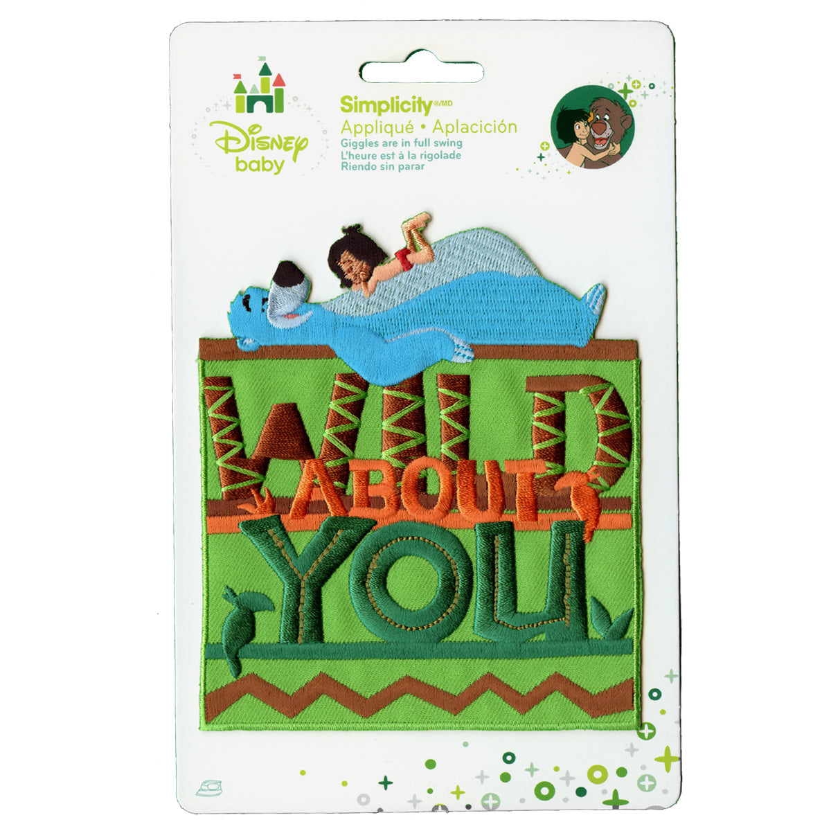 Disney Jungle Book "Wild About You" Embroidered Applique Iron On Patch 