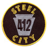 Pittsburgh Steel City 412 Embroidered Iron On Patch 