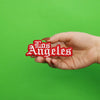 Los Angeles Old English Parody Embroidered Iron On Patch (Red) 