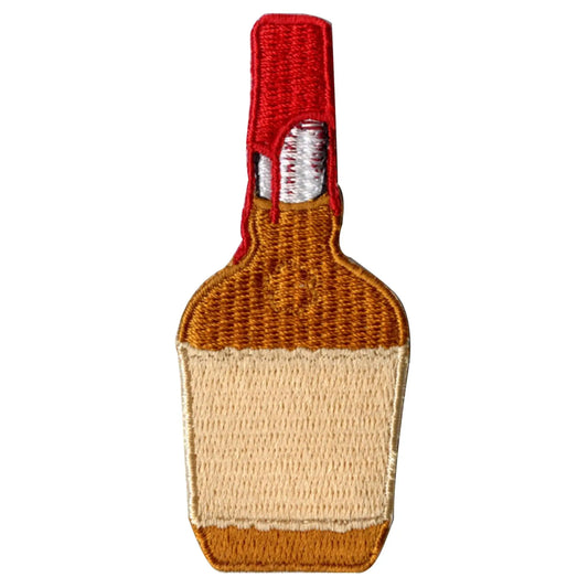 Whiskey Bottle with Red Wax Seal Liquor Bottle Embroidered Iron On Patch 