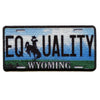 Wyoming State License Plate Patch Equality Wyoming Travel Sublimated Iron On