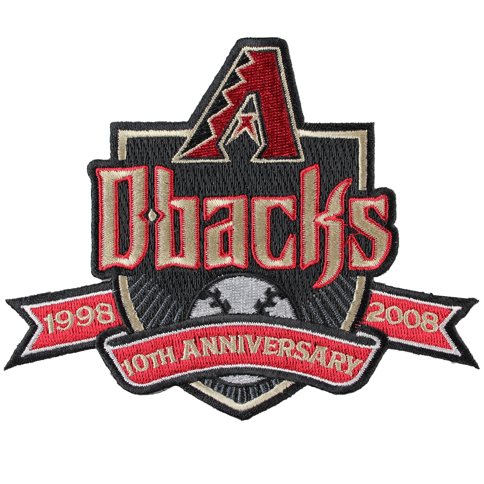 2008 Arizona Diamondbacks 10th Anniversary Patch Black Border 