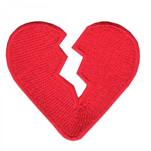 Broken Heart Embroidered Iron On Patch 