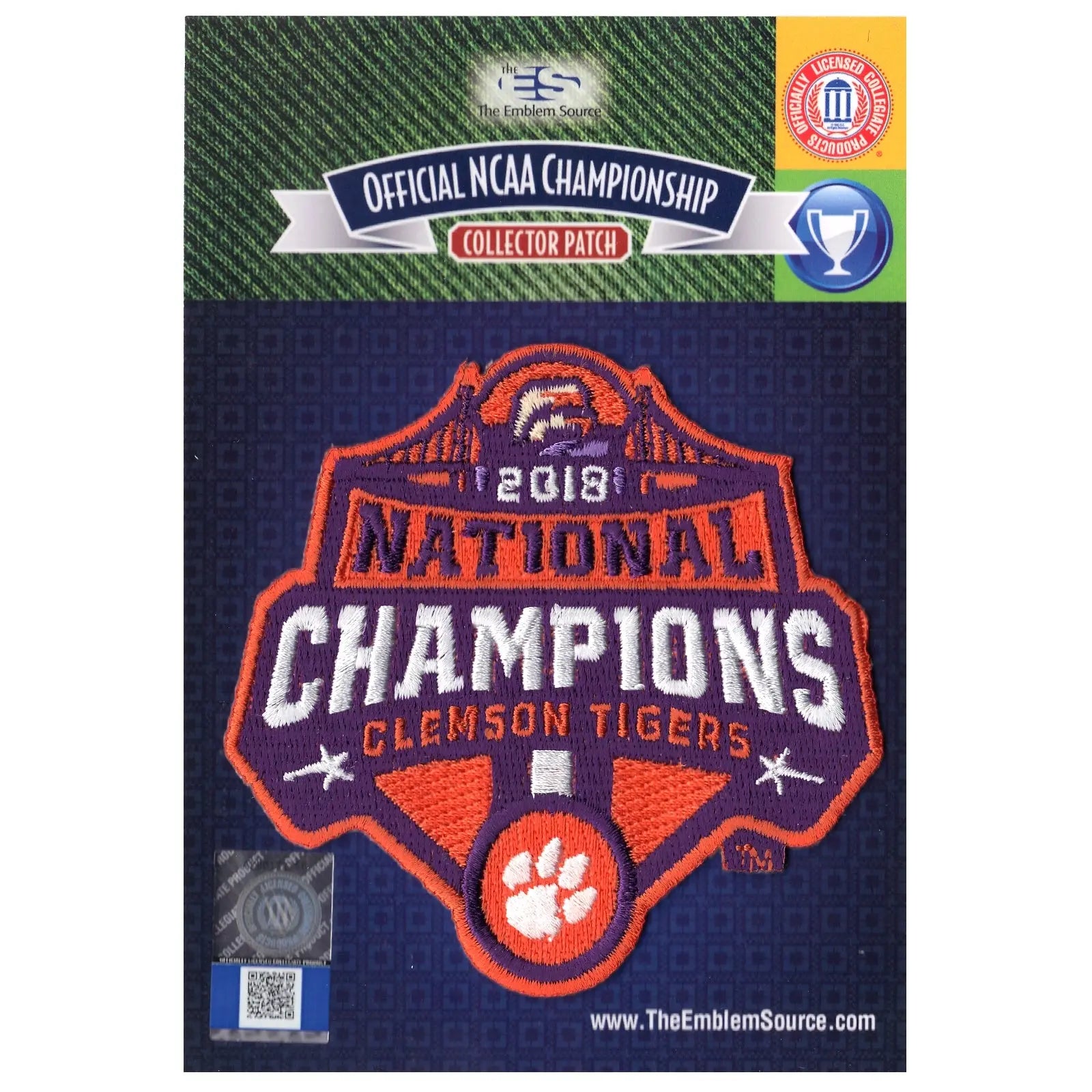 2018 College National Champions Clemson Tigers Football Patch 