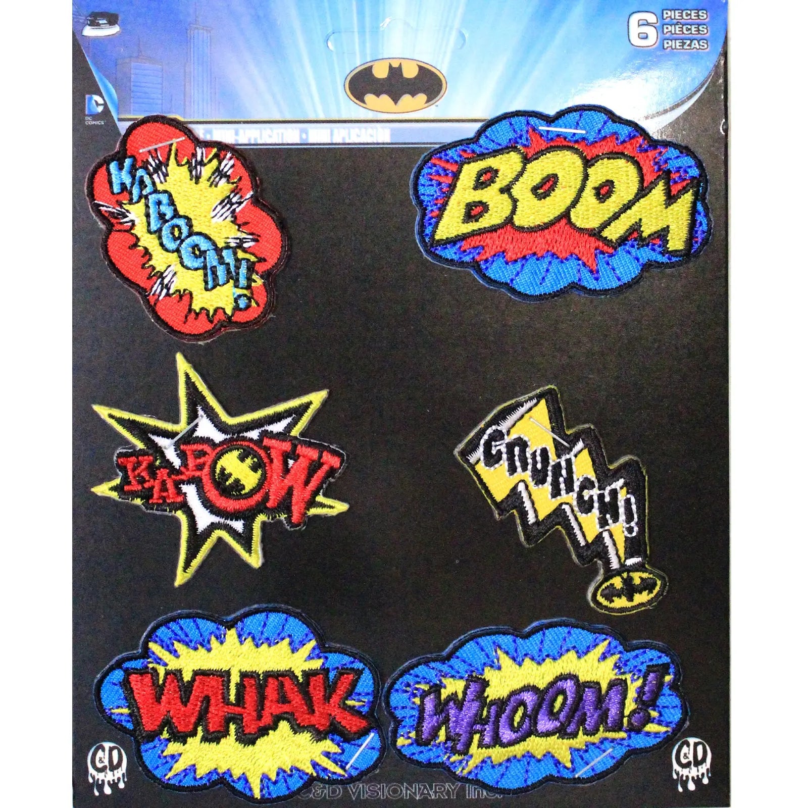 DC Comics Batman Throwback Superhero Action Bursts Iron on Patch 