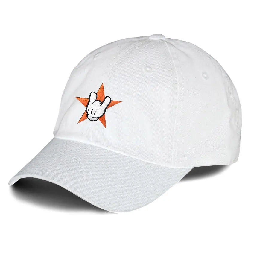 Houston Star Hand Emoji H-Town Dad Hat Embroidered Curved Adjustable Baseball Cap 