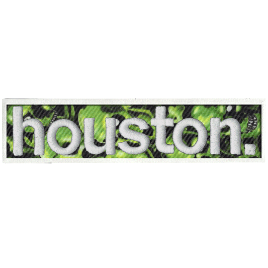 Green Skulls City Of Houston Texas Puff Raised Box Logo Embroidered Iron on Patch 