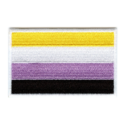 Non-Binary Pride Flag Patch LGBTQ+ Embroidered Iron On 