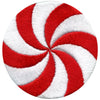 Peppermint Candy Swirl Embroidered Iron On Patch 