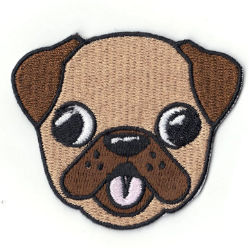 Pug Emoji Iron On Patch 