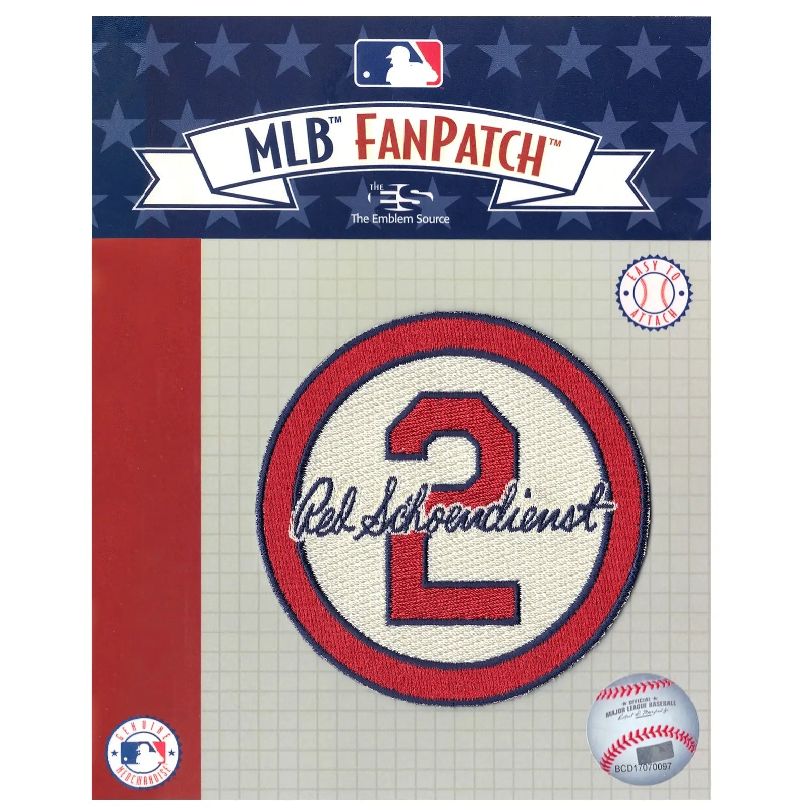 Red Schoendienst #2 St Louis Cardinals Cream Memorial Patch 