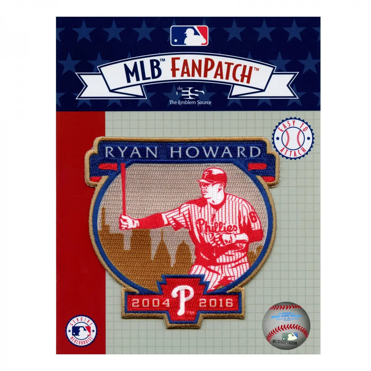 2019 Philadelphia Phillies Ryan Howard Retirement #6 Jersey Retirement Patch 