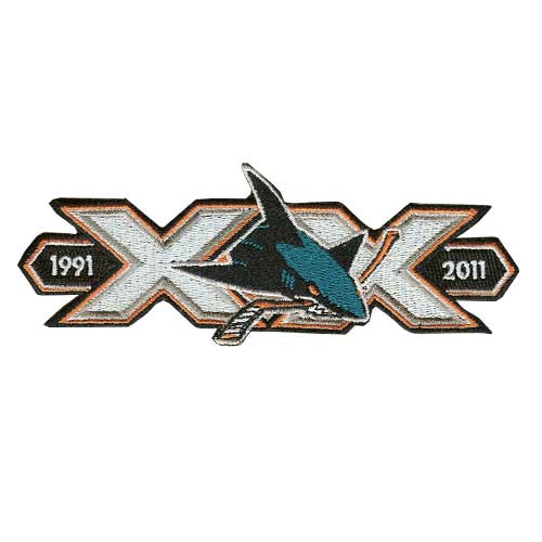 San Jose Sharks 20th Anniversary Jersey Patch (2010-11) 