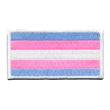 Transgender Pride Flag Patch LGBTQ+ Embroidered Iron On 