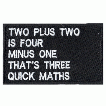 Quick Maths Script Iron on Patch 